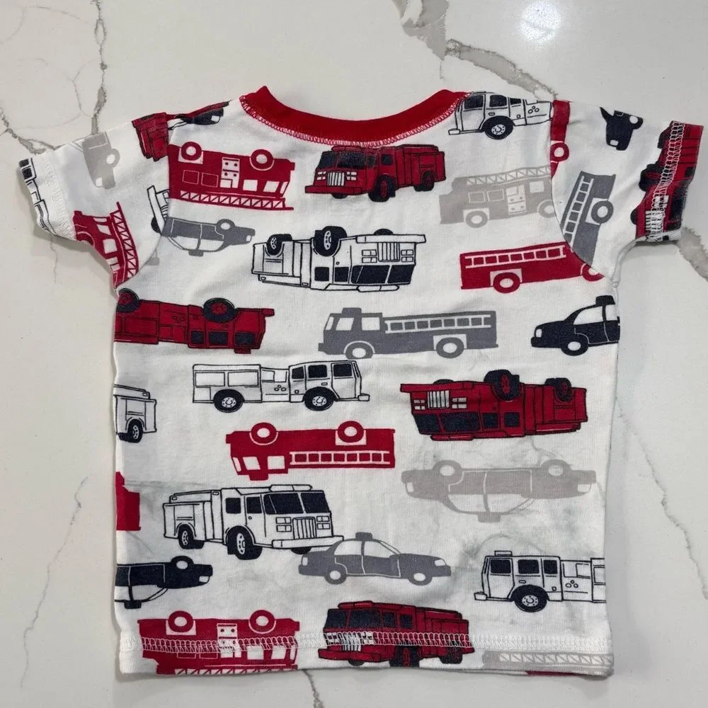 Carter’s | Boys FIREMAN 4-piece PAJAMA SET Pjs Snug Fitting Firetruck Size 2T